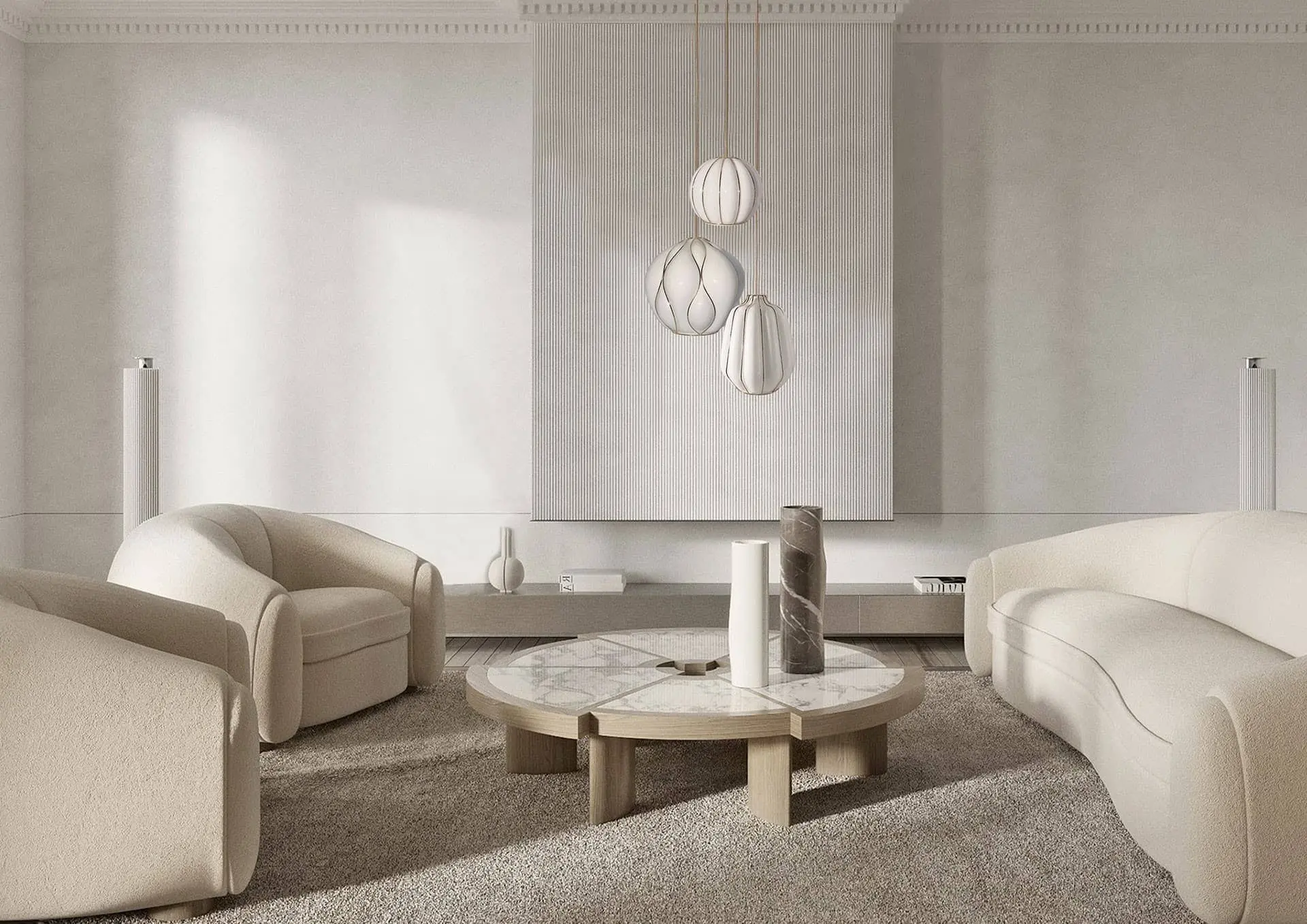 suspension en verre pour salon