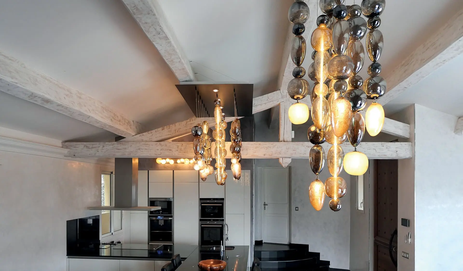 suspension en verre pour cuisine