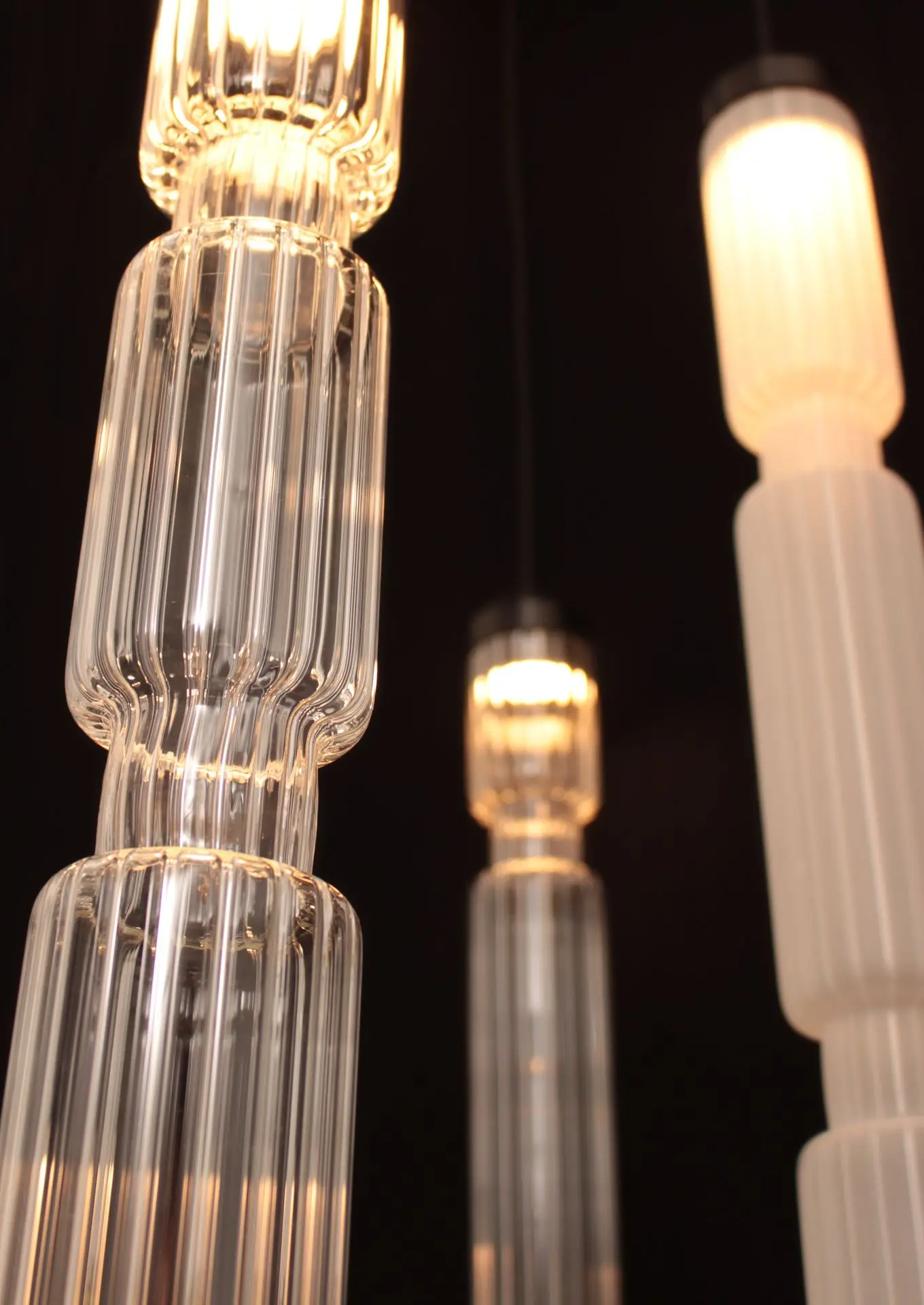 luminaire forme de bamboo en verre