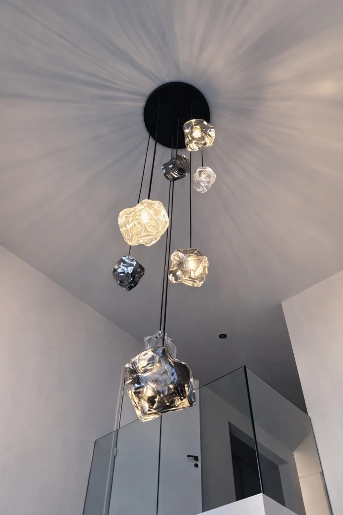 Grande suspension en verre