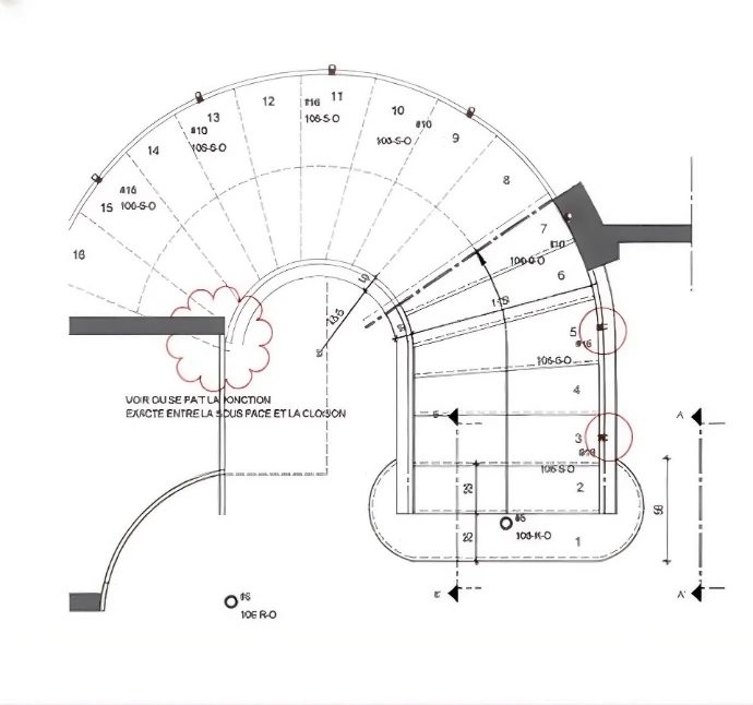 Suspension pour une cage d'escalier