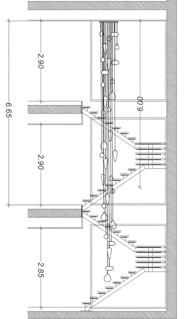 grande suspension pour cage d'escalier