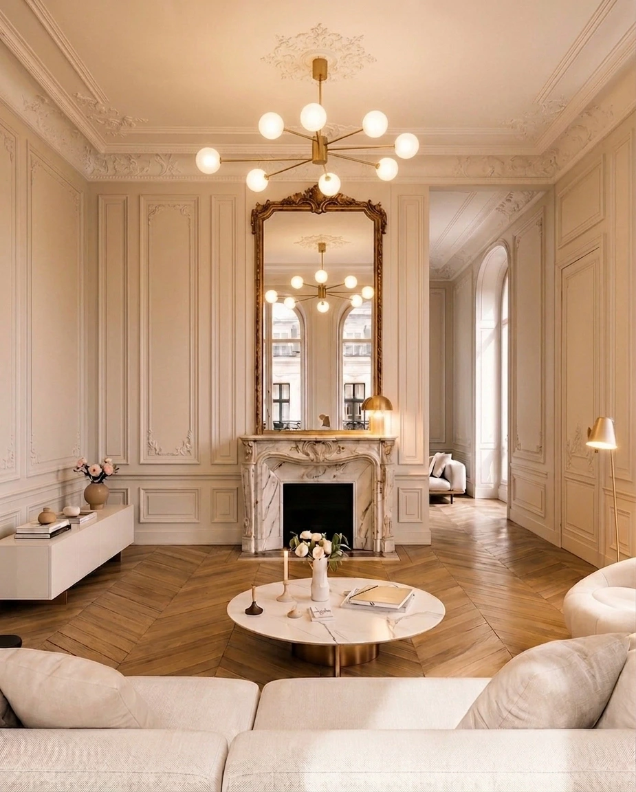 lustre dans un appartement haussmannien