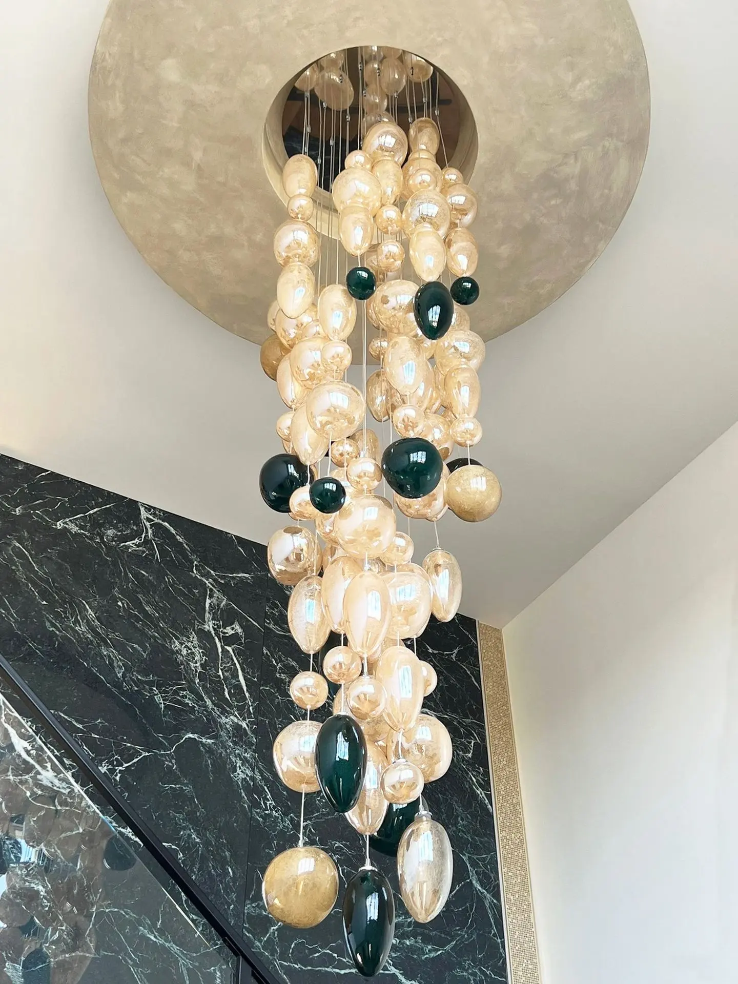 grande lustre personnalisable en verre
