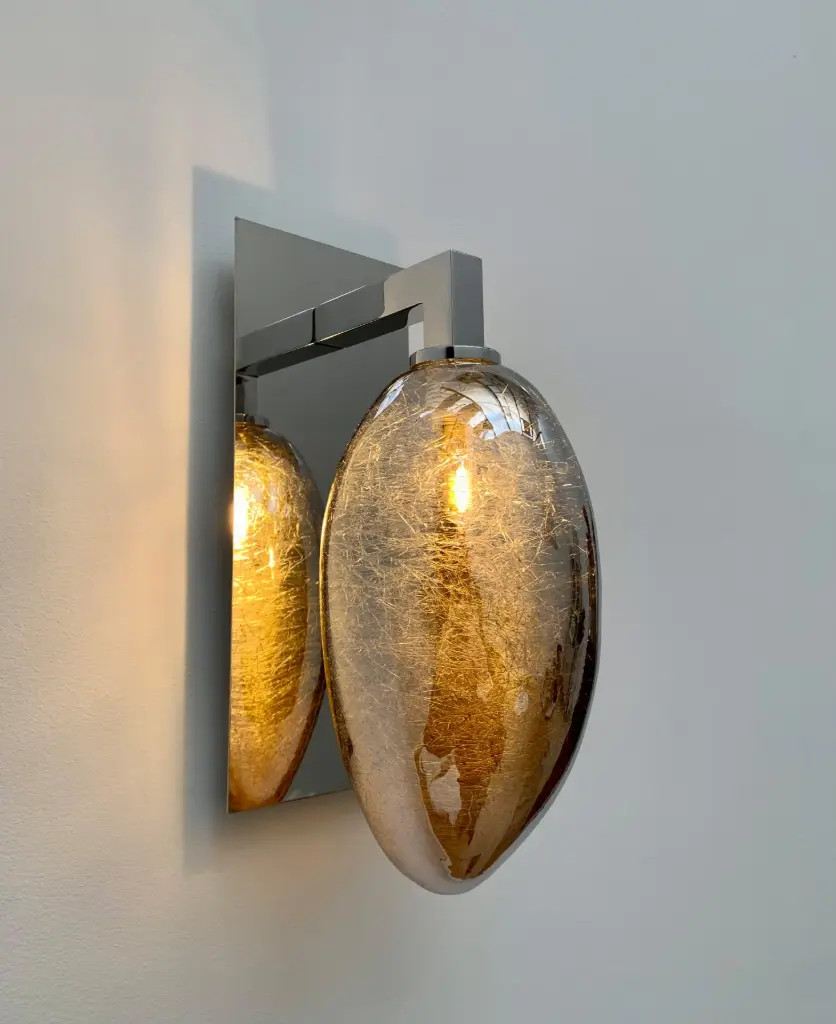 Applique Vallons Obscurs Miroir 1 Lumière - Smoky Chrome 