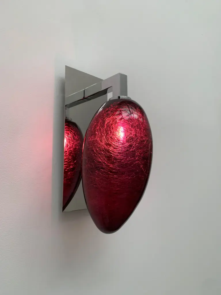 Applique Vallons Obscurs Miroir 1 Lumière - Rouge Rubis