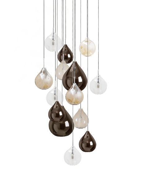 Suspension d'Escalier Circé 14 - Bronze, Transparent, Brun Fumé, Ambre
