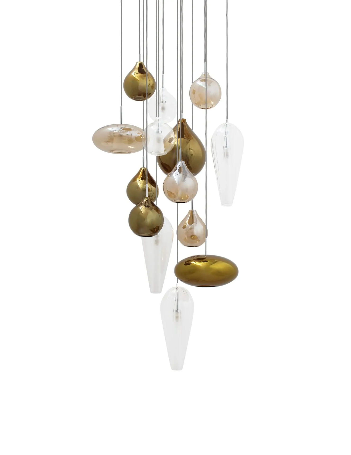 Suspension d'Escalier Kahina 14 - Or Fumé, Ambre, Transparent