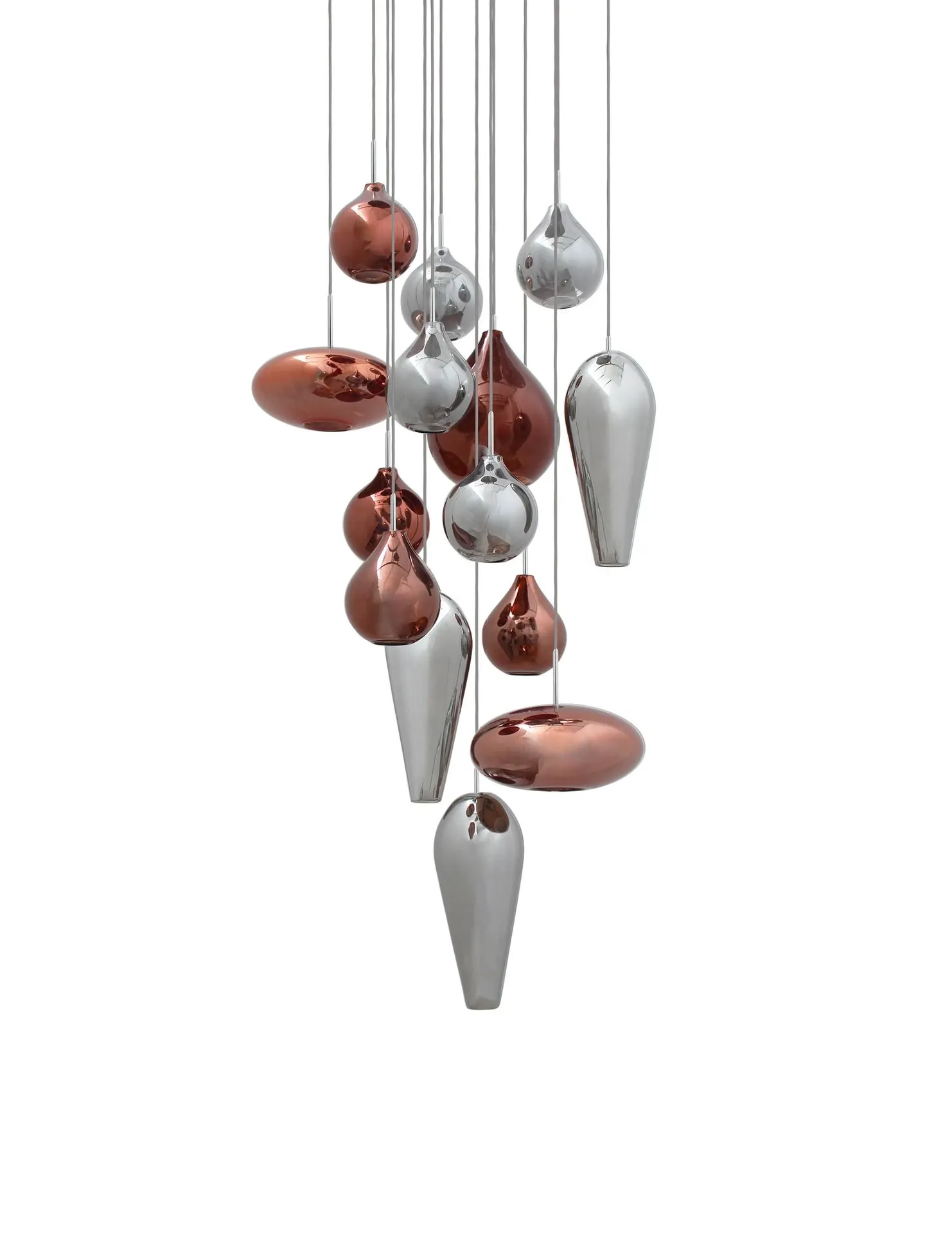 Suspension d'Escalier Kahina 14 - Chrome, Cuivre Grenat